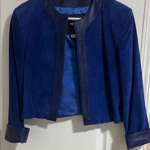 Beautiful Vintage Royal Blue Suede and Leather Suit - Picture 6 of 12